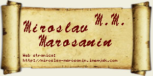 Miroslav Marošanin vizit kartica